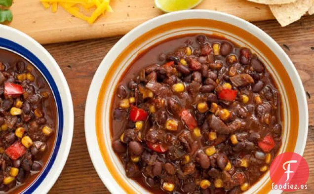 Olla a Presión Chile Vegano de Frijoles Negros