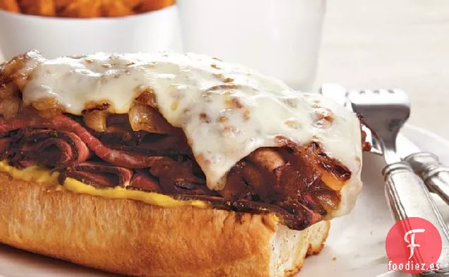 Sándwiches de Carne Asada con Cebollas Caramelizadas