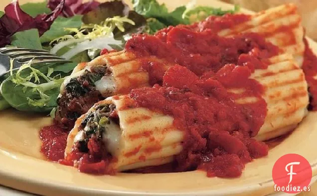 Manicotti de Pesto de Espinacas