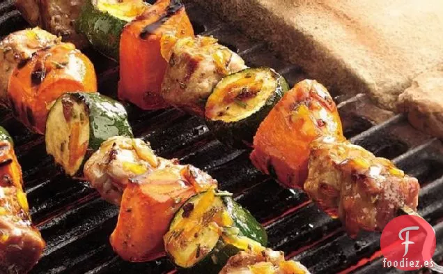 Brochetas de Cerdo y Batata a la Parrilla
