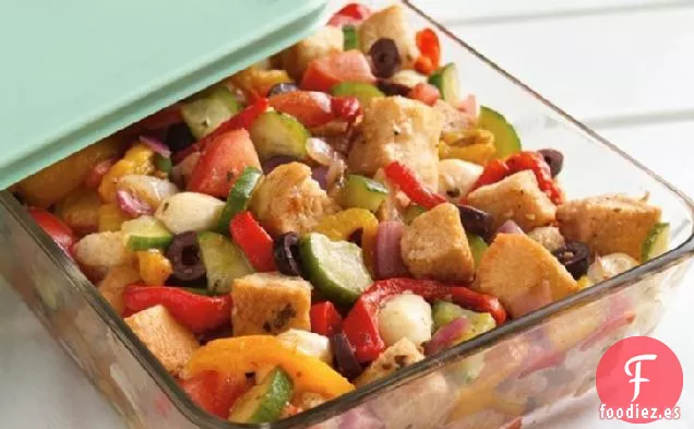 Ensalada Panzanella de Pimiento a la Parrilla