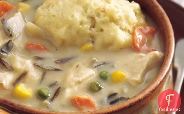 Sopa Cremosa de Pollo y Arroz Salvaje de Cocción Lenta