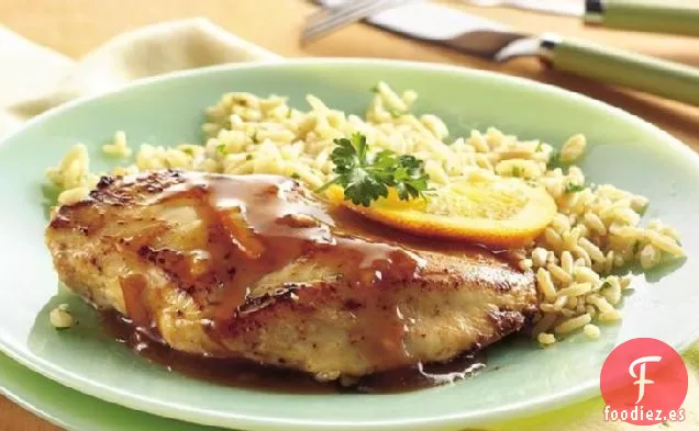 Pechugas de Pollo con Glaseado de Naranja