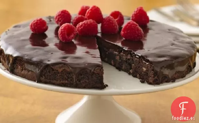 Torta de Ganache de Brownie sin Gluten con Frambuesas