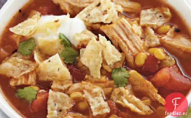 Sopa de Tortilla de Pollo de Cocción Lenta