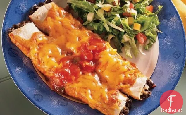 Enchiladas de Frijoles Negros y Queso