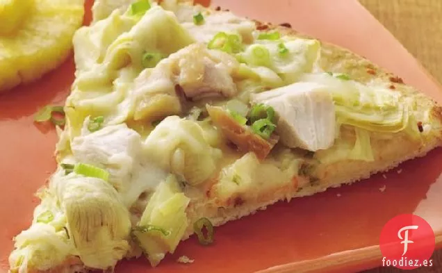 Pizza de Pollo y Alcachofas con Queso