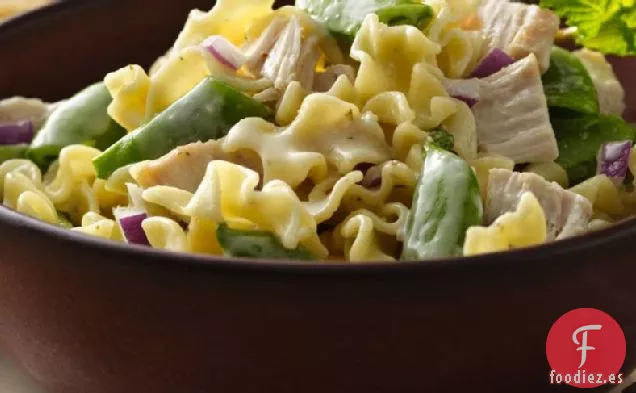 Ensalada de Pasta con Guisantes a Presión de Pollo y Azúcar