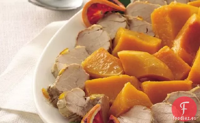 Lomo de Cerdo Naranja de Cocción Lenta con Calabaza