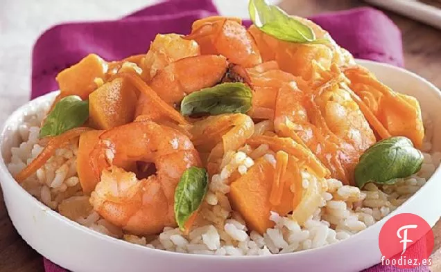 Curry de Batata de Camarón Tailandés