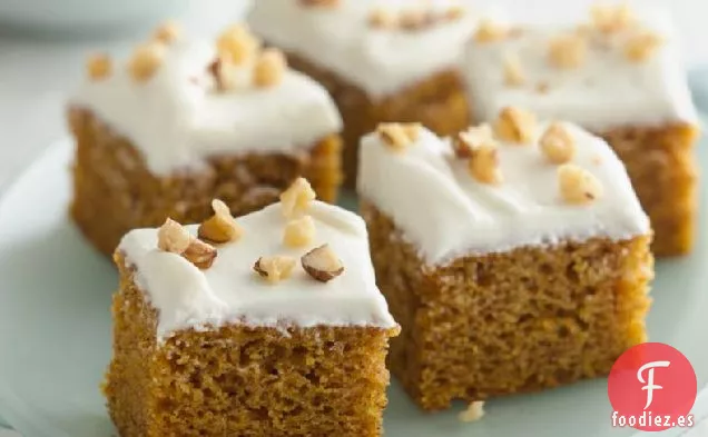 Barras de Especias de Calabaza con Glaseado de Queso Crema