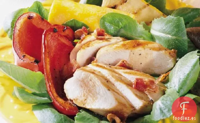 Ensalada de Pollo a la Parrilla con Vinagreta de Tocino