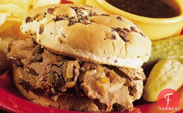 Sándwiches de Carne Caliente de Cocción Lenta Au Jus