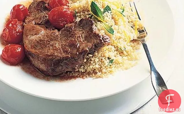 Tomates Cherry y Cordero Con Cuscús De Limón