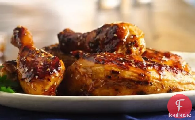 Pollo Glaseado con Albaricoque y Sésamo
