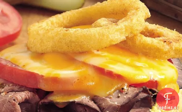 Sándwiches de Carne Con Cebolla Y Queso