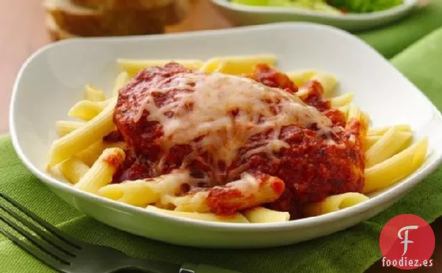 Pollo a la Parmesano de Cocción Lenta con Pasta Penne