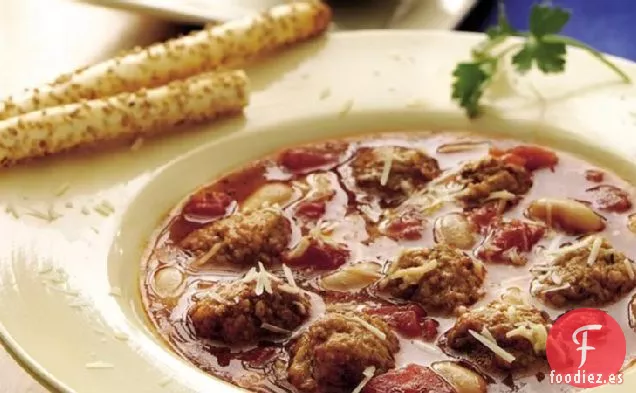 Sopa Italiana de Albóndigas de Cocción Lenta