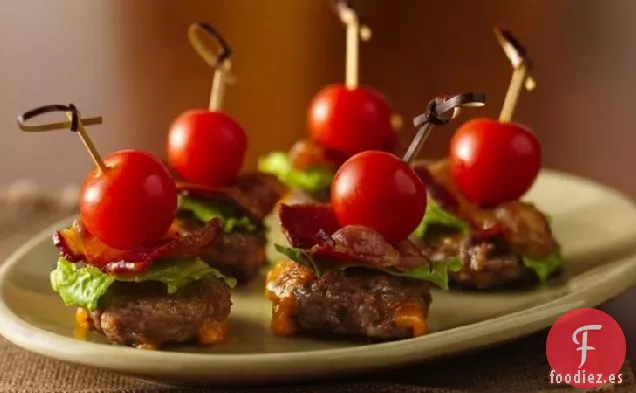 Bocados de Hamburguesa de Tocino con Queso