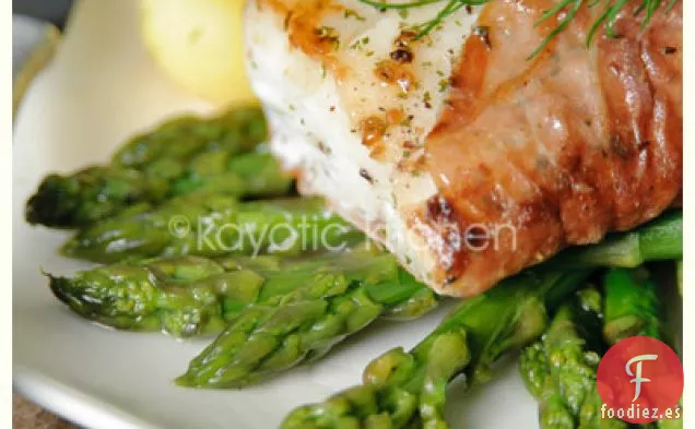 Bacalao Con Jamón de Parma y Espárragos