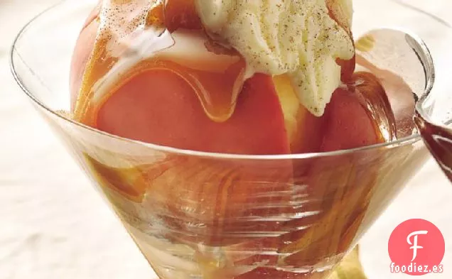 Manzanas al Horno con Salsa de Ron y Caramelo