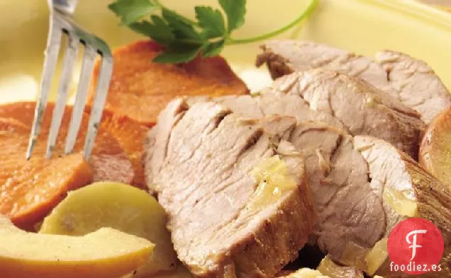 Cerdo Asado con Manzanas y Batatas