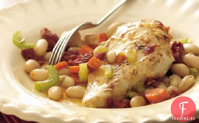 Pollo al Romero Toscano y Frijoles Blancos