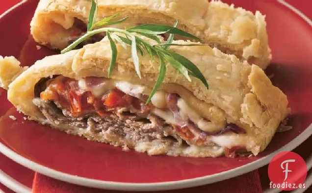 Rodajas de Sándwich de Carne Asada