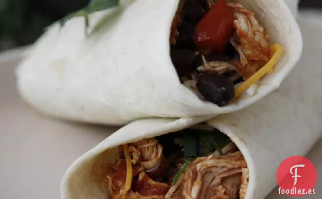 Burritos de Pollo Mexicanos de Cocción Lenta