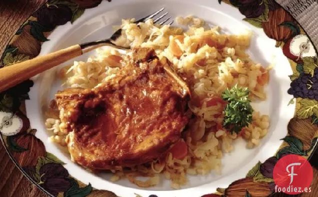 Chuletas de Cerdo Bávaras y Chucrut