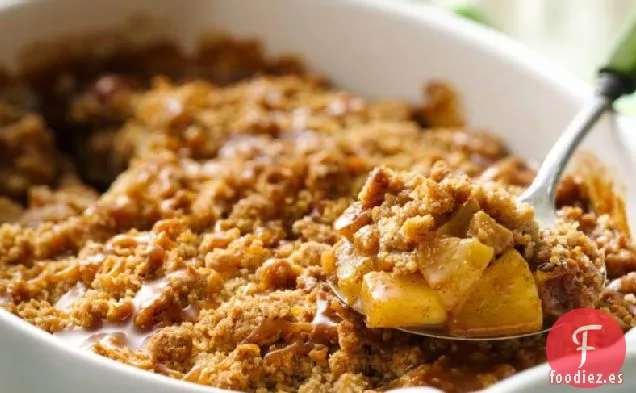 Crujiente de Avena Con Manzana y Caramelo