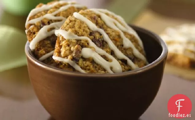 Galletas de Avena y Arándanos Masticables con Glaseado de Naranja