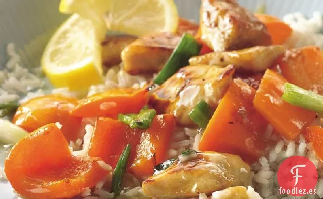 Pollo con Limón Glaseado y Arroz