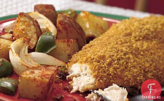 Cena de Pollo y Patatas Crujientes de Maíz