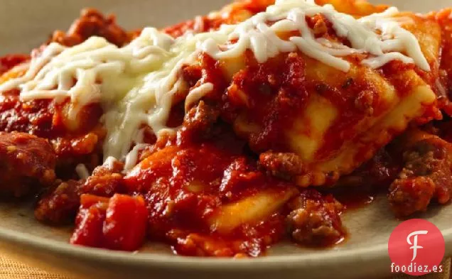 Lasaña de Salchichas de Raviolis para Hacer Antes