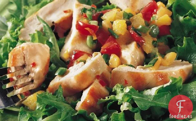 Pollo a la Parrilla de Sandy con Salsa de Frutas