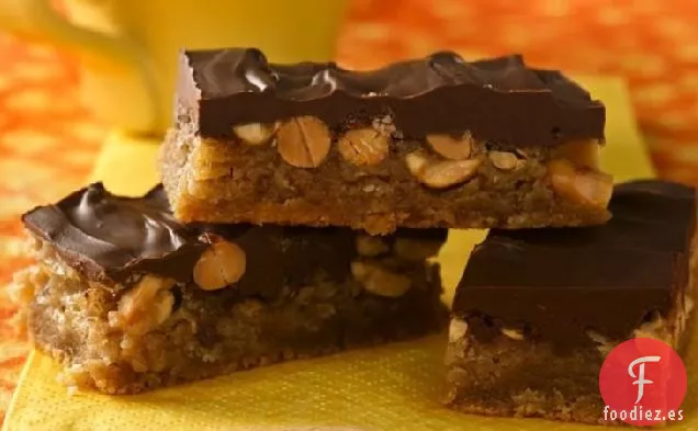 Barras de Caramelo de Cacahuete Cubiertas de Chocolate