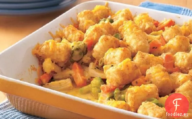 Cazuela de Pollo con Queso y Patatas Fritas