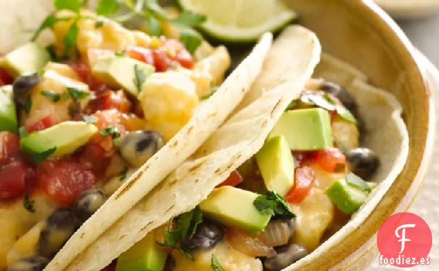Tacos de Coliflor y Frijoles Negros