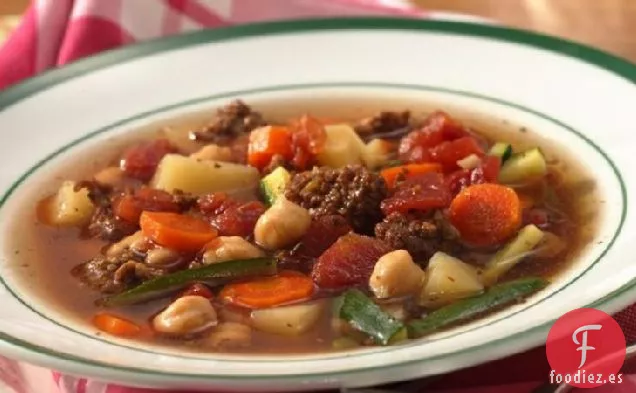 Sopa de Verduras de Salchicha Italiana Fácil de Cocinar a Fuego Lento