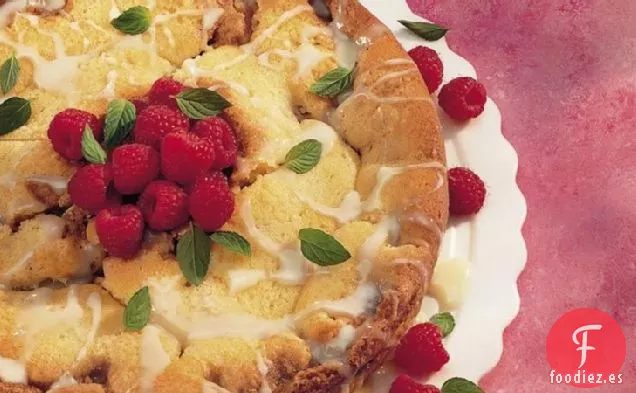 Pastel de Café con Chocolate Blanco y Frambuesa