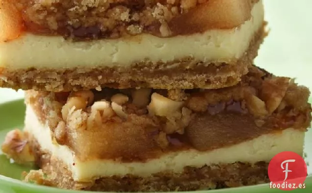 Barras de Tarta de Queso con Streusel de Manzana