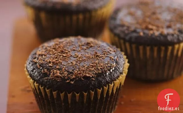 Cupcakes de Chocolate Negro Glaseado
