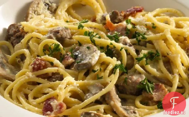 Carne Molida de Res y Champiñones Carbonara