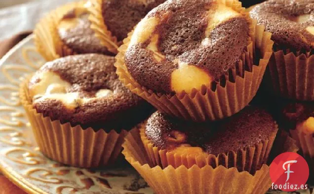 Cupcakes Remolinos de Tarta de Queso con Chispas de Chocolate