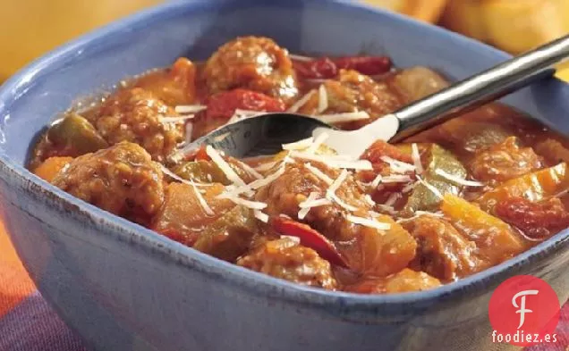 Estofado de Albóndigas Italiano Fácil de Cocinar a Fuego Lento