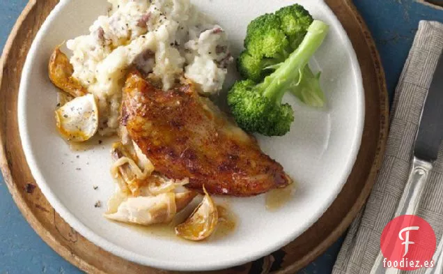 Cena de Pollo de Veinte Ajos de Cocción Lenta