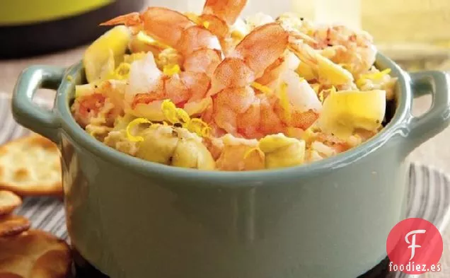 Salsa Caliente de Alcachofas y Camarones