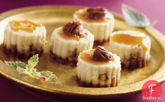 Bocados de Pastel de Queso de Pacana con Caramelo