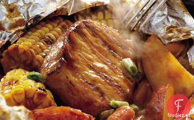 Paquetes de Cerdo a la Parrilla con Miel y Barbacoa